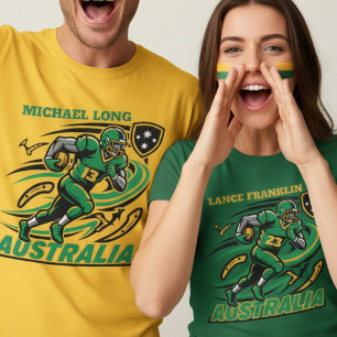 Australia Gridiron Football Dynamic Action Athlete T-Shirt