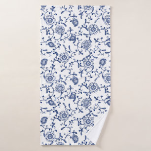 Australia Hamptons Style Blue White Floral Pattern Bath Towel