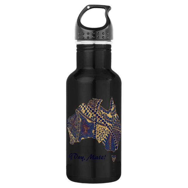 Australia Hand Drawn Decorative Doodle Map 532 Ml Water Bottle (Front)
