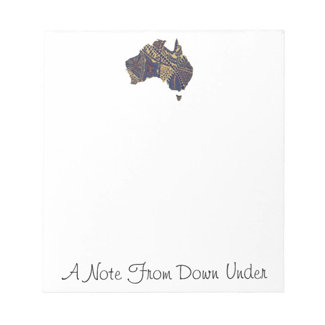 Australia Hand Drawn Decorative Doodle Map Notepad (Front)