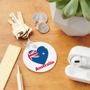 Australia Heart Flag Key Ring