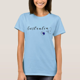 Australia Heart T-Shirt, Australian Flag T-Shirt