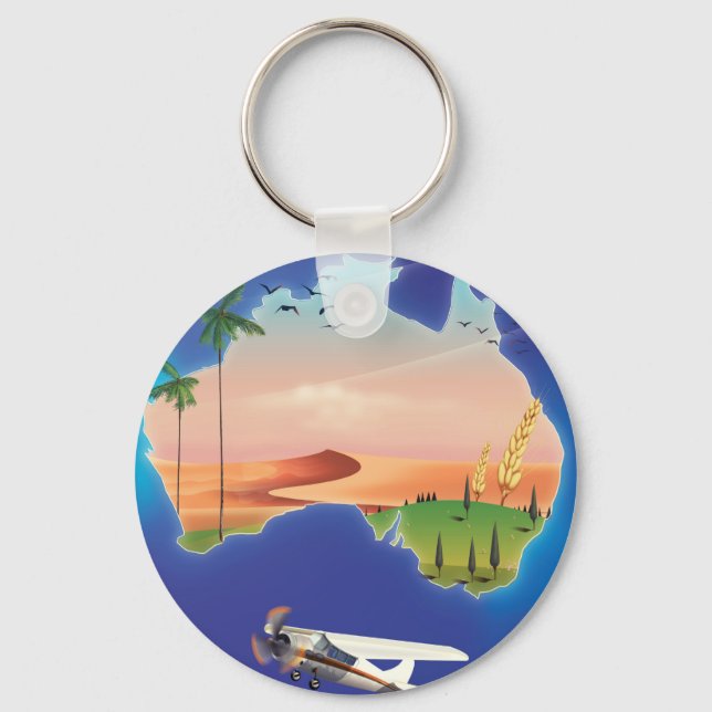 Australia Holiday travel poster Key Ring (Front)