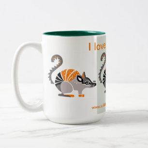 Australia - I love NUMBATS - Marsupial -Wildlife Two-Tone Coffee Mug