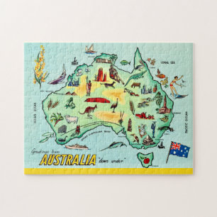 Australia Illustrated Map 11x14 Jigsaw Puzzle