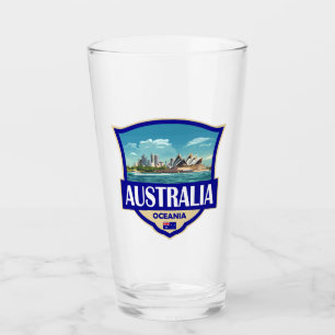 Australia Illustration Retro Badge Glass
