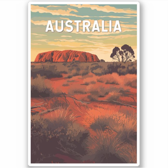 Australia Illustration Travel Art Vintage (Front)