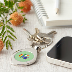 Australia Ireland Gay Pride Shamrock Key Ring
