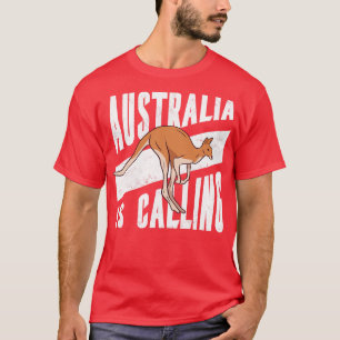 Australia Is Calling Cute toon Kangaroo T-Shirt