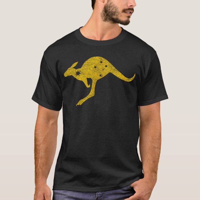 Australia Kangaroo Aussie ROO Flag Roundel Sports  T-Shirt (Front)
