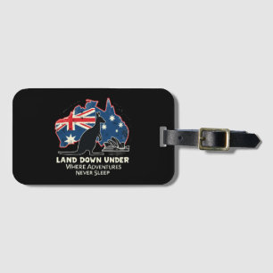 Australia Kangaroo Aussies Land Down Under Luggage Tag
