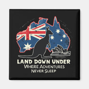Australia Kangaroo Aussies Land Down Under  Magnet