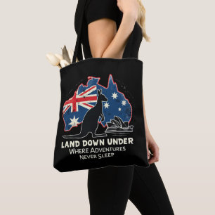 Australia Kangaroo Aussies Land Down Under Tote Bag