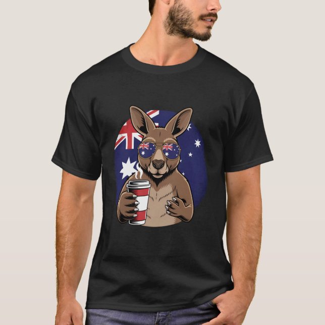 Australia Kangaroo Australian Flag 2 T-Shirt (Front)