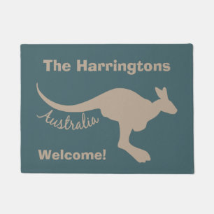 Australia Kangaroo custom text & colour door mat