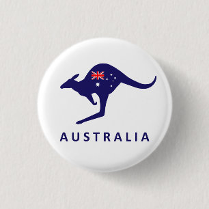 AUSTRALIA KANGAROO FLAG 3 CM ROUND BADGE