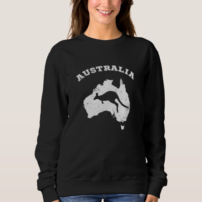Australia Kangaroo Patriotic Symbol Vintage Sweatshirt (Front)