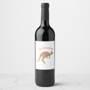 Australia Kangaroo Wine Label