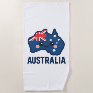 Australia Kawaii Fusion – Bold & Adorable Beach Towel
