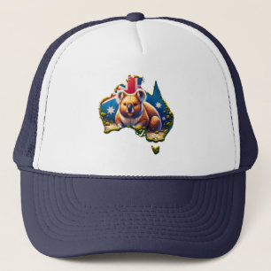 Australia Koala Bear flag map Trucker Hat