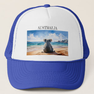 Australia Koala watching the ocean Trucker Hat