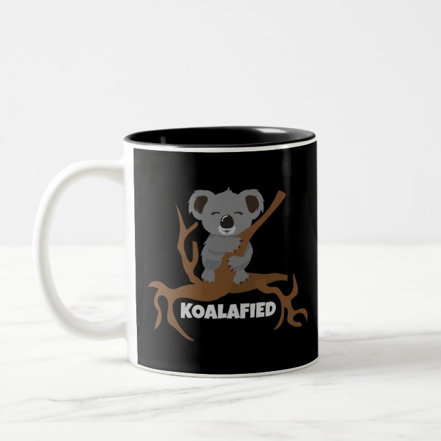 Australia Koalafied Qualified Koala Gift Idea Two-Tone Coffee Mug (Left)
