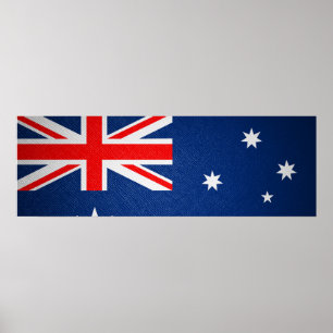 Australia leather flag poster