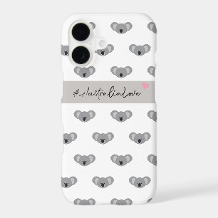 Australia Love Pink Heart Koala Pattern