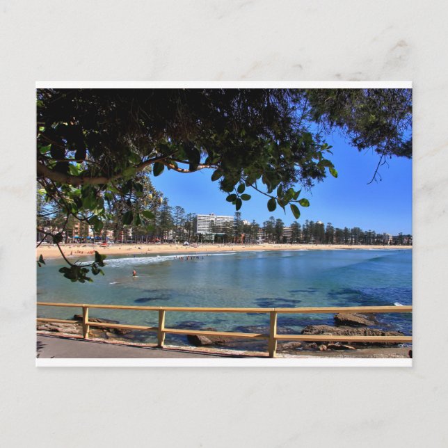 australia manly beach sun surf summer water blue postcard (Front)