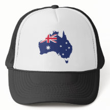AUSTRALIA MAP AND FLAG BLUE