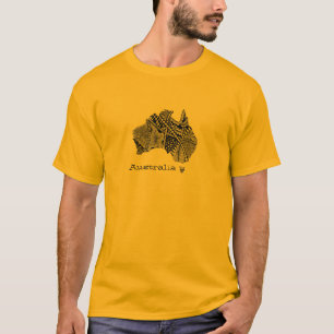 Australia Map Art Doodle T-Shirt