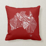 Australia Map Art Pick A Colour Cushion<br><div class="desc">Choose your colour for the background for this unique map art design of Australia.  Click on "customise me" then  Edit-> Background for each side to choose your favourite colours or match or coordinate with your decor colours.</div>