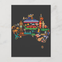 Australia Map Australian Continent Animals Travel