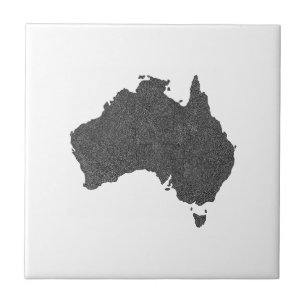 Australia Map Design with Hidden Borders Ceramic Tile