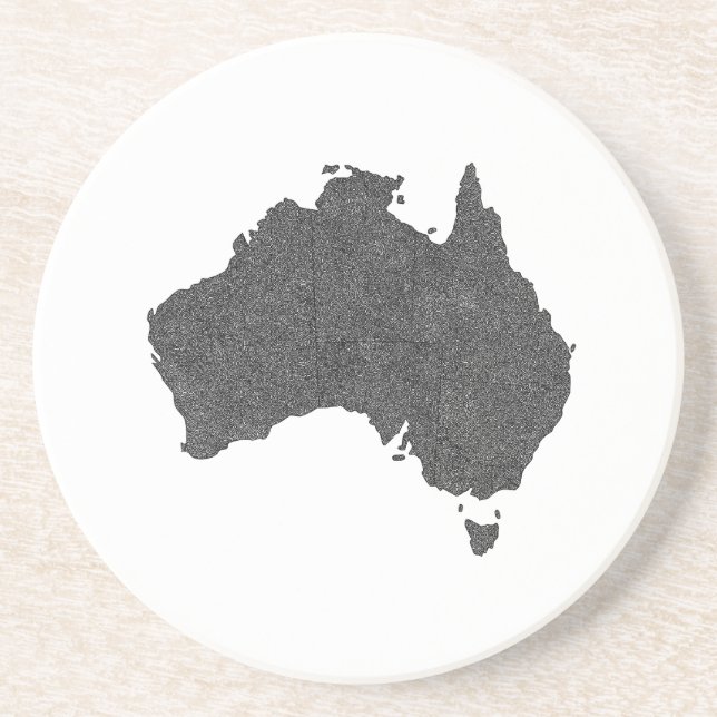 Australia Map Design with Hidden Borders Coaster (Front)