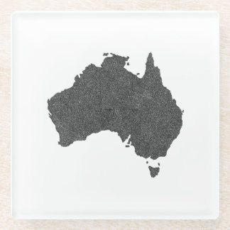 Australia Map Design with Hidden Borders Glass Coaster