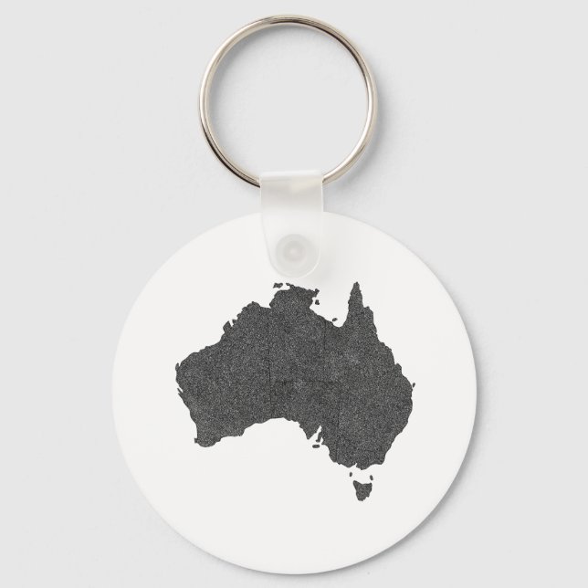 Australia Map Design with Hidden Borders Key Ring (Front)