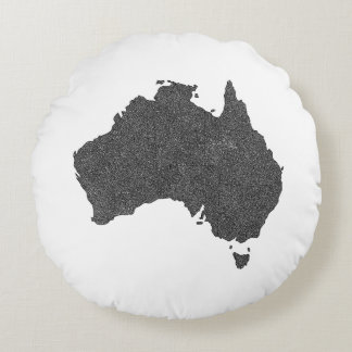 Australia Map Design with Hidden Borders Round Cushion