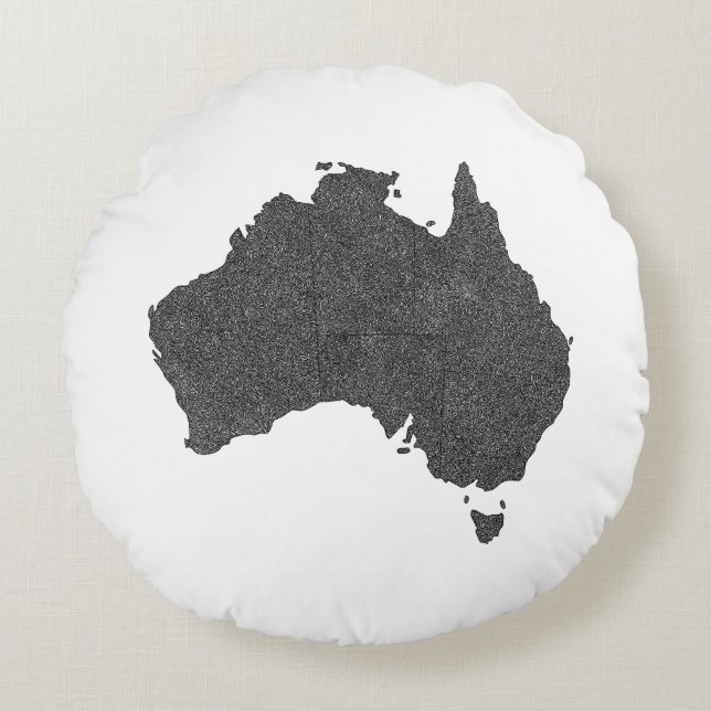 Australia Map Design with Hidden Borders Round Cushion (Front)