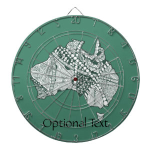 Australia Map Doodle Art Dartboard