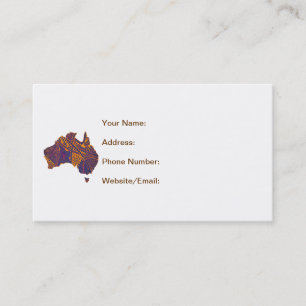 Australia Map Doodle Orange Purple Business Card
