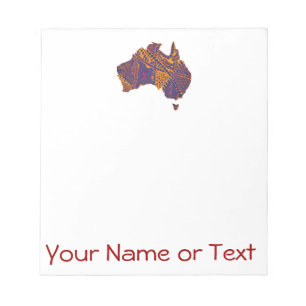 Australia Map Doodle Orange Purple Notepad