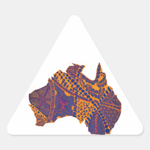 Australia Map Doodle Orange Purple Triangle Sticker