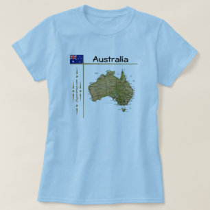 Australia Map + Flag + Title T-Shirt