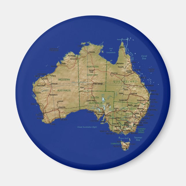 Australia Map Magnet (Front)