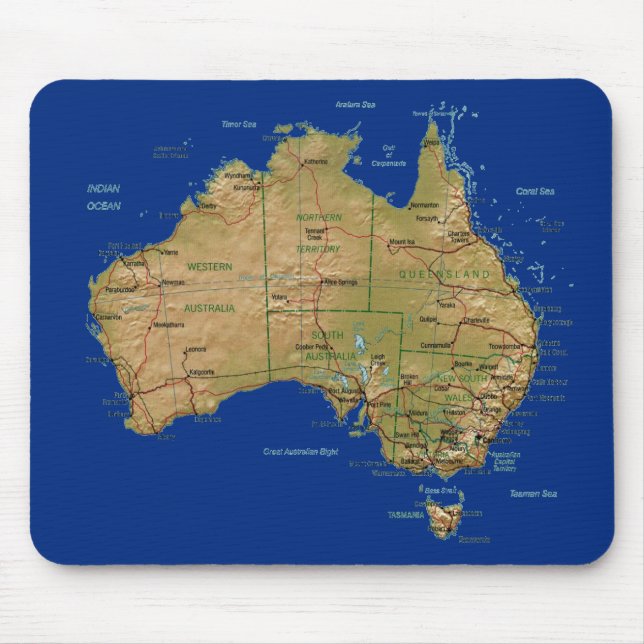 Australia Map Mousepad (Front)