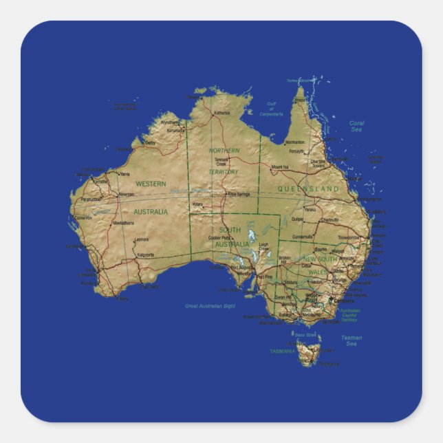 Australia Map Sticker (Front)