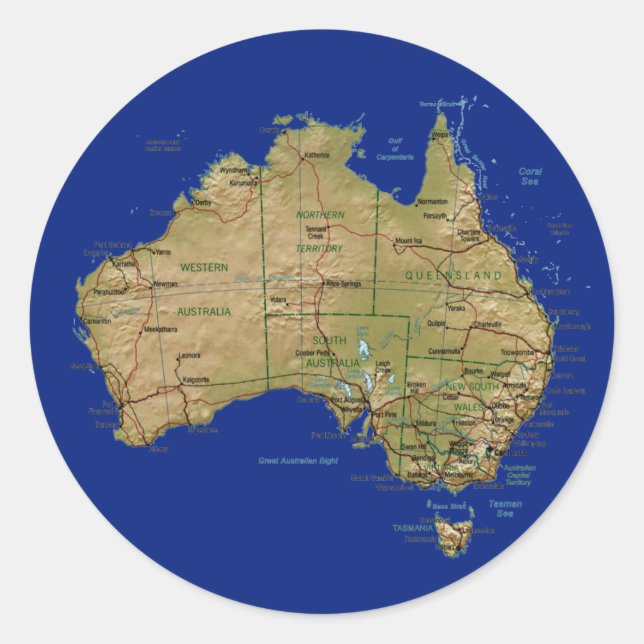 Australia Map Sticker (Front)