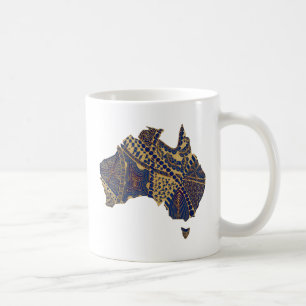 Australia Map Tan-Blue-Red Coffee Mug