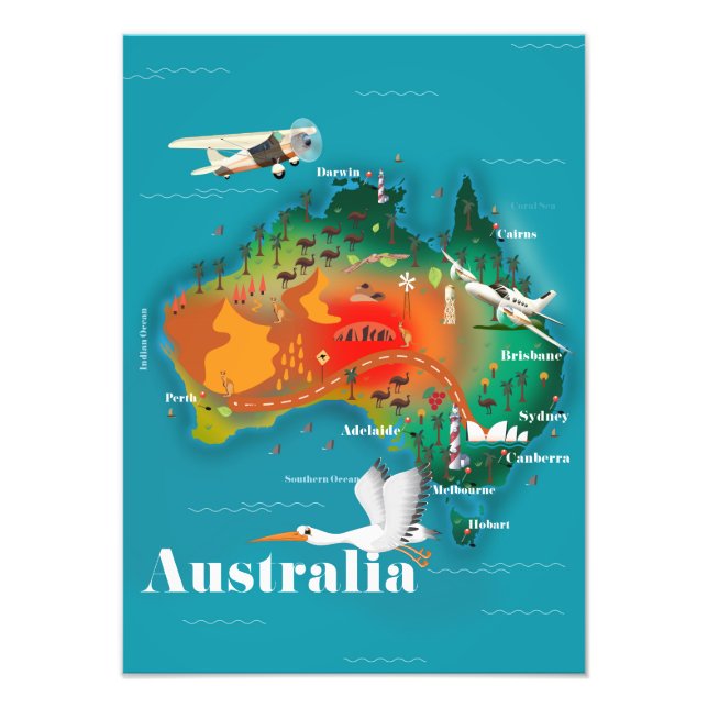Australia Map Travel poster (Front)